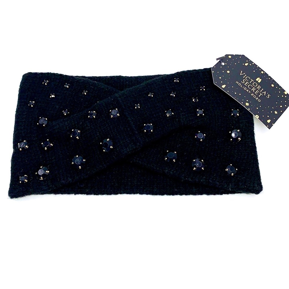 Victoria’s Secret Black Embellished Ear Warmer Headband